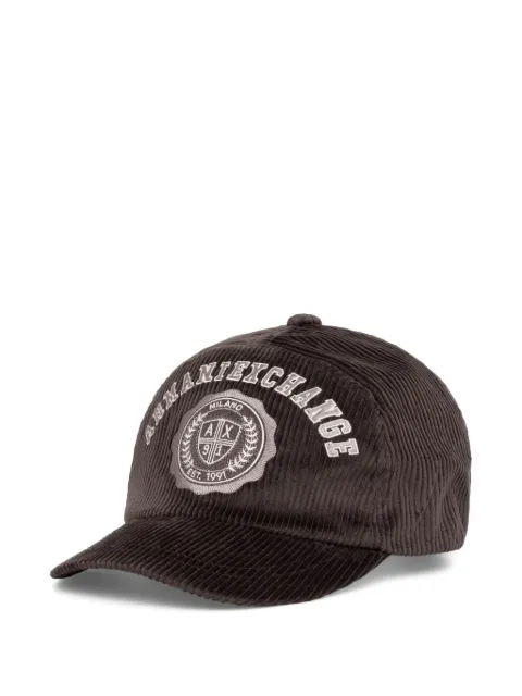 Armani Exchange logo-embroidered corduroy baseball cap