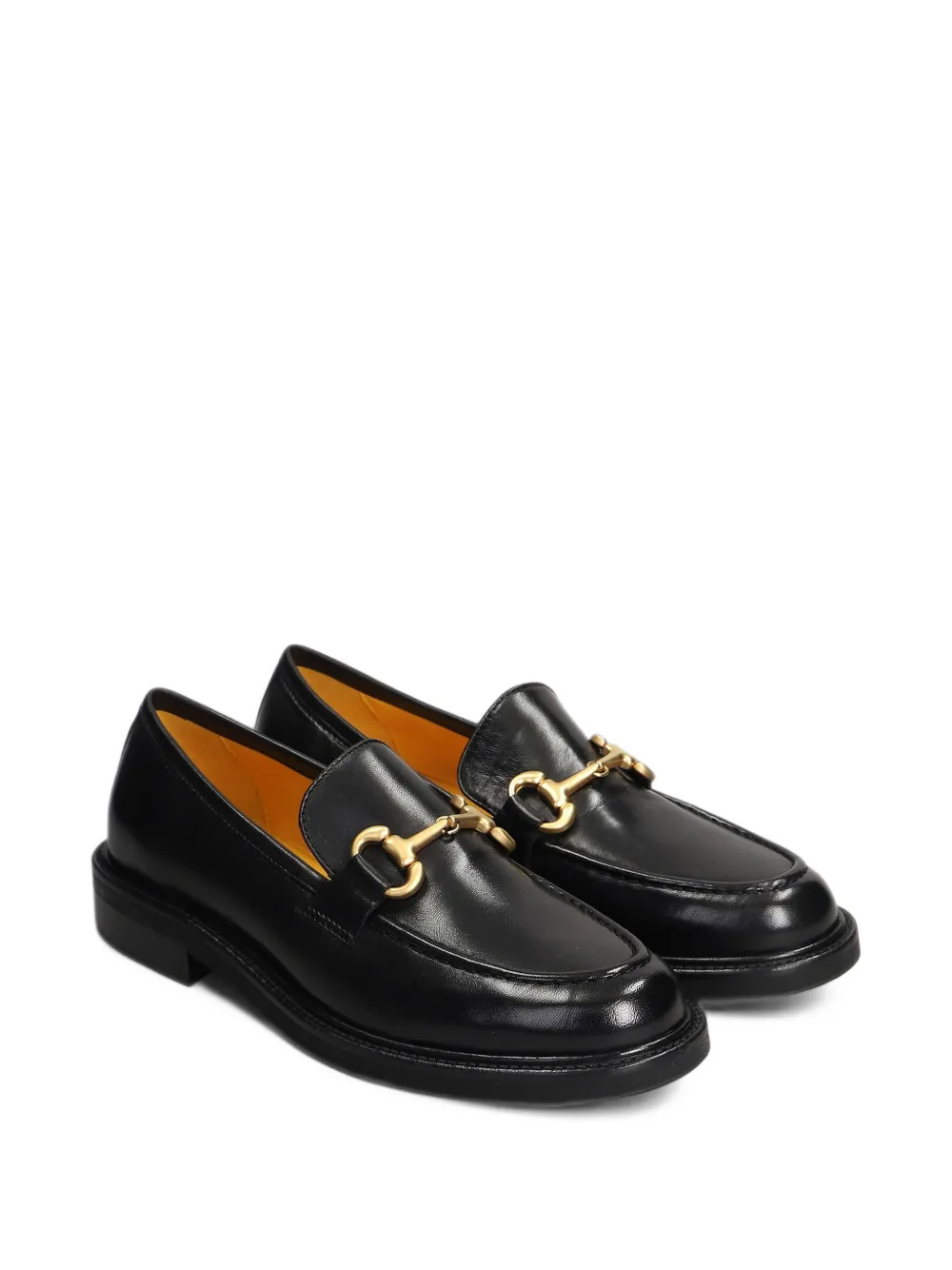 Mara Bini Buckle-detail Leather Loafers In Black