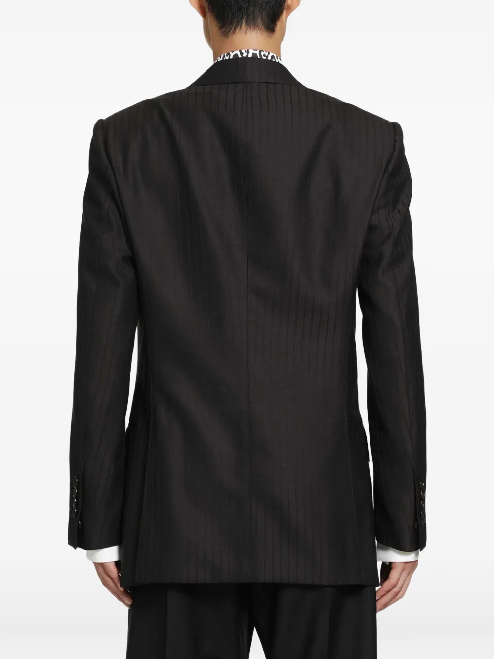 TOM FORD Colbert blazer met satijnen streep en gebroken twill Bruin