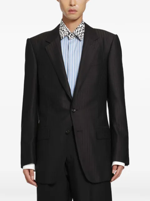 TOM FORD Colbert broken-twill satin-stripe blazer