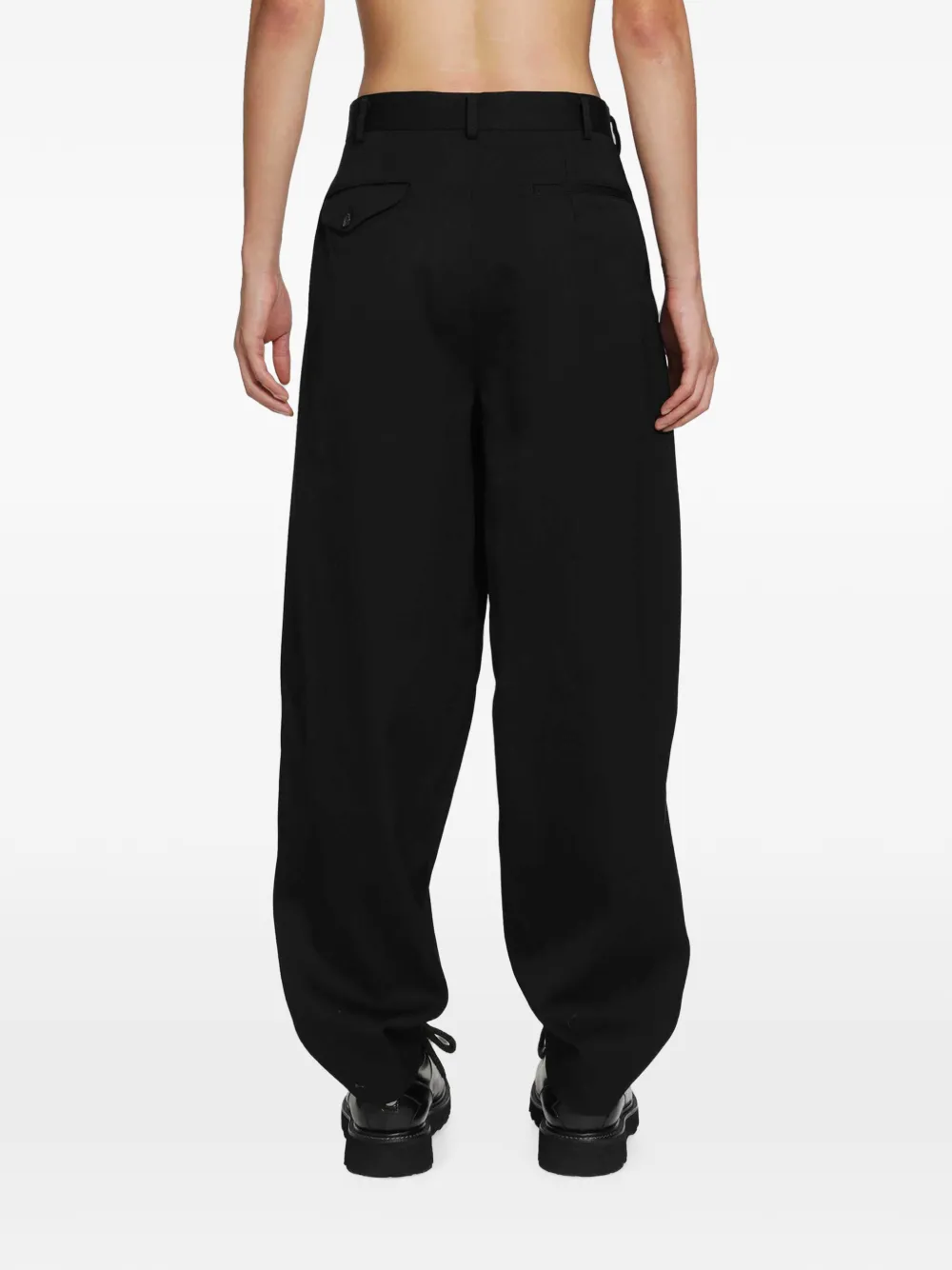 Comme des Garçons Homme Plus Broek met geplooid detail Zwart