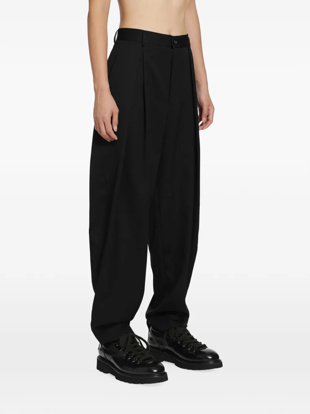 Comme des Garçons Homme Plus Broek met geplooid detail Zwart