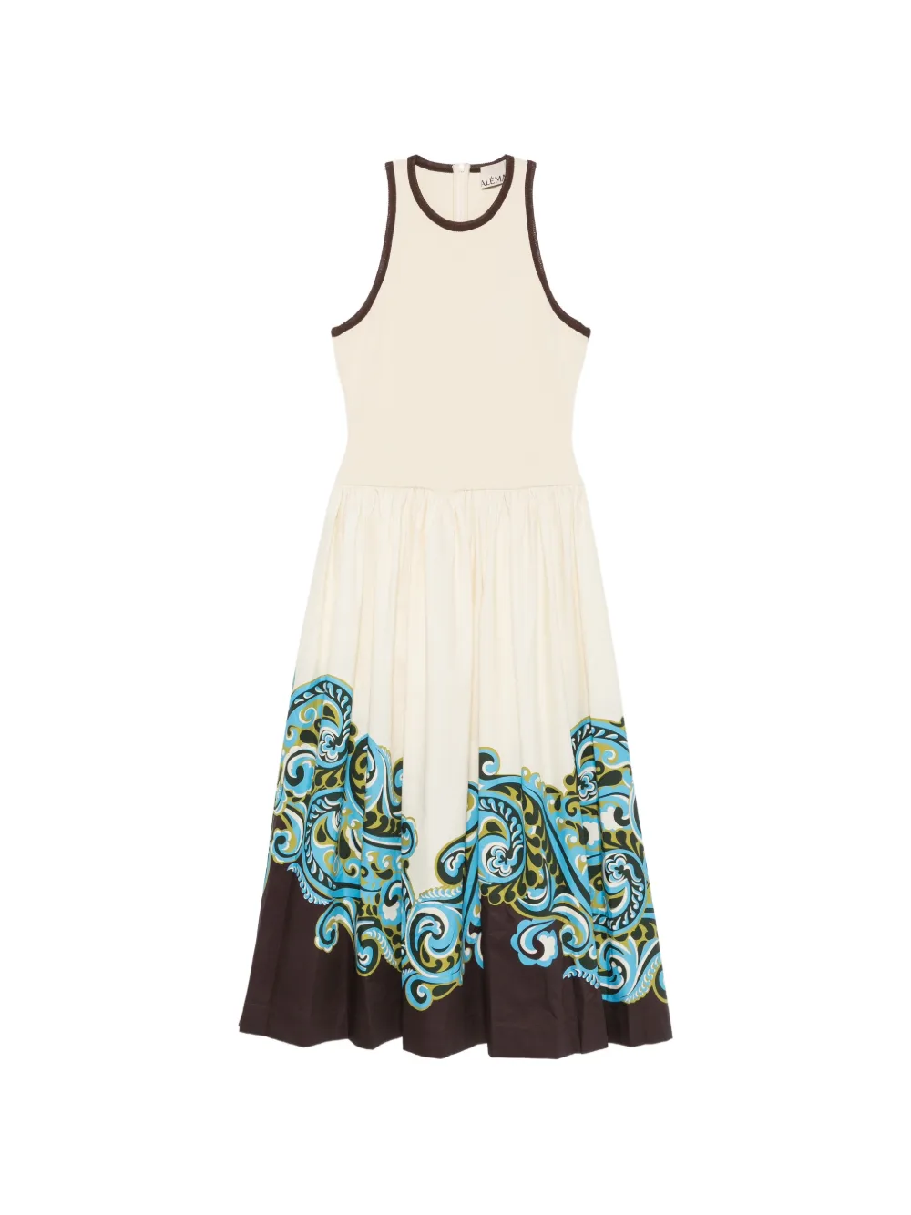 Alemais Natalia Paisley-print Sleeveless Midi Dress In White