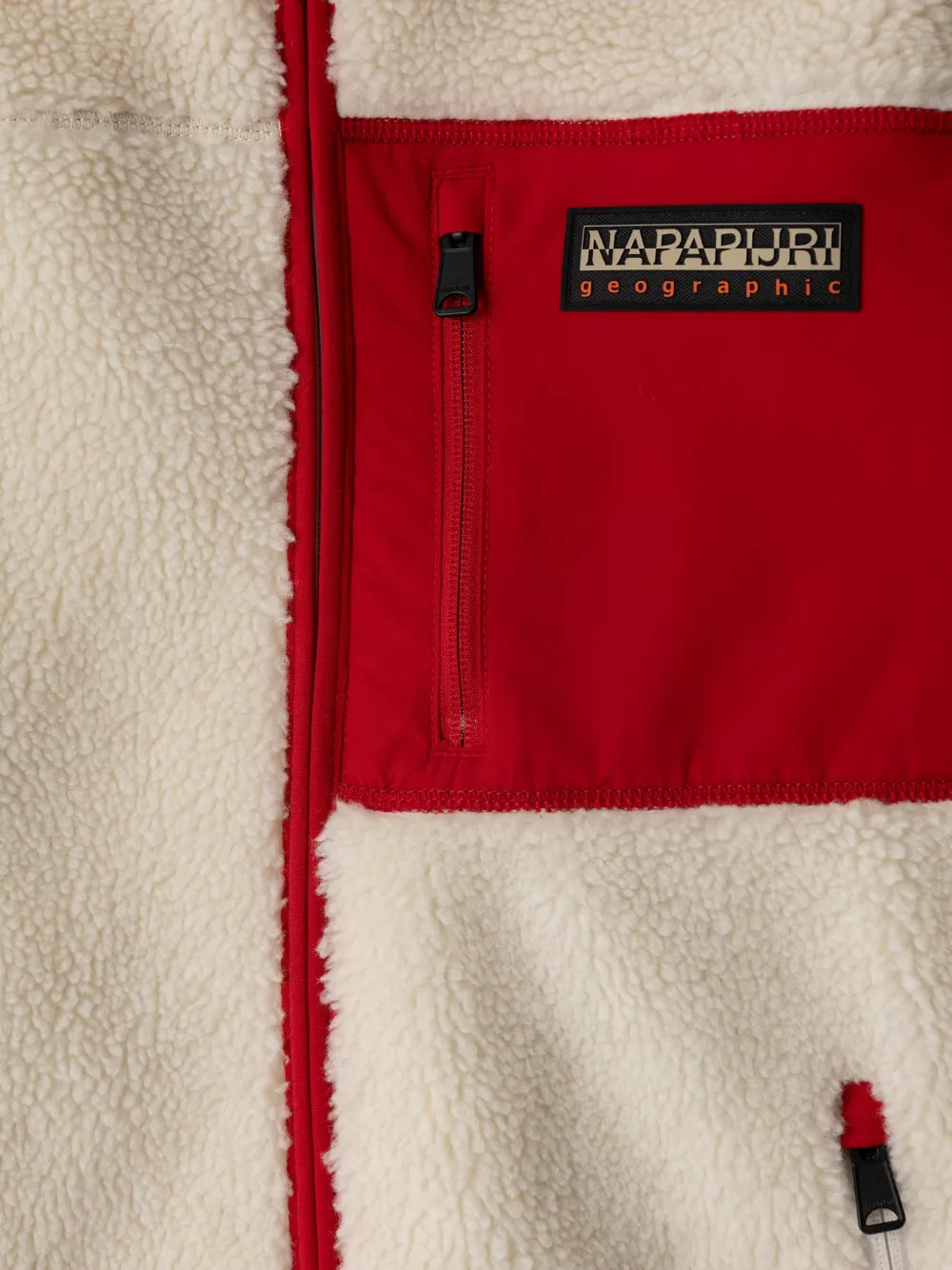 Napapjiri Kids YUPIFZH fleece-texture hooded jacket Beige