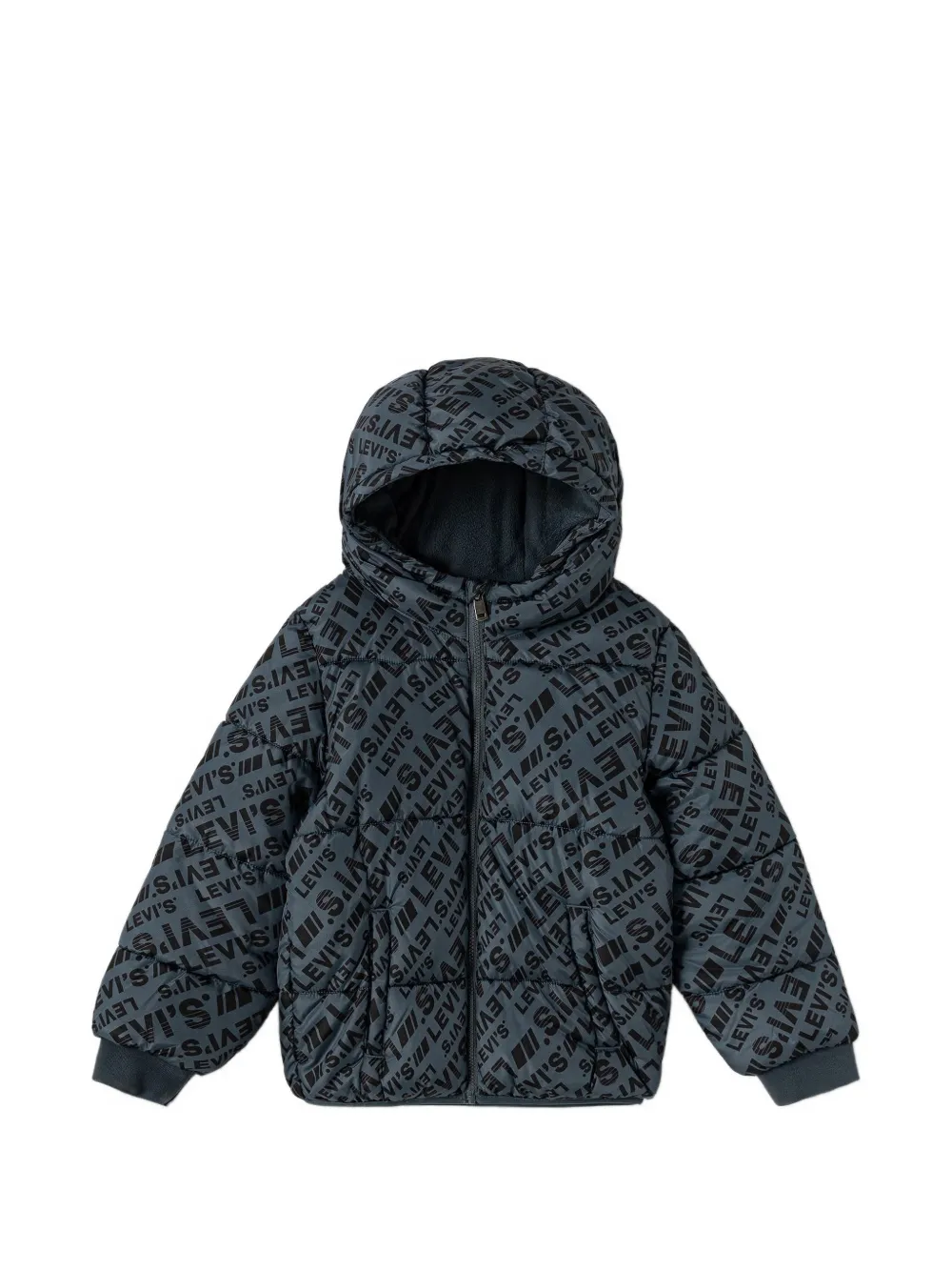 Levi's Kids logo-print puffer jacket - Grigio