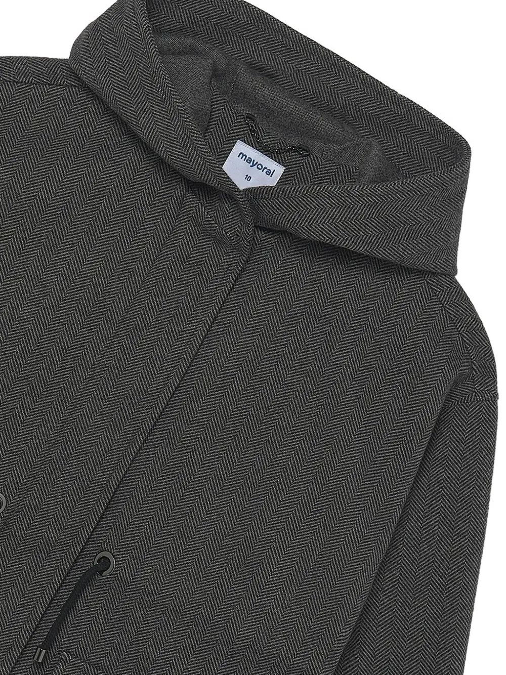 Mayoral herringbone hooded coat Grijs