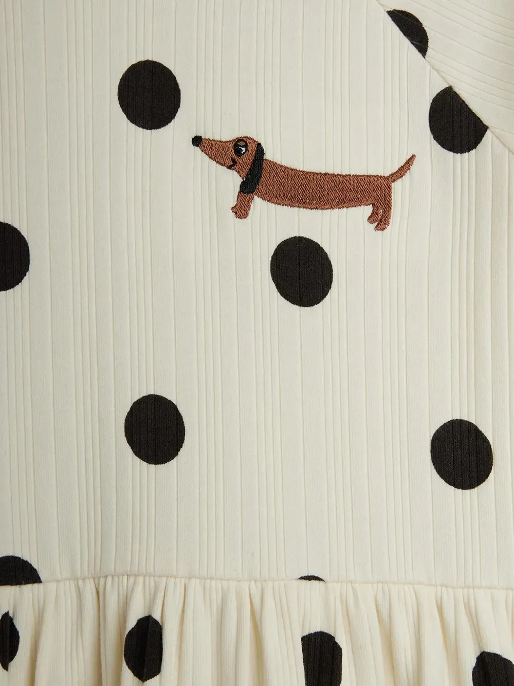 Mini Rodini Dots Dog Trumpet polka-dot dress Wit