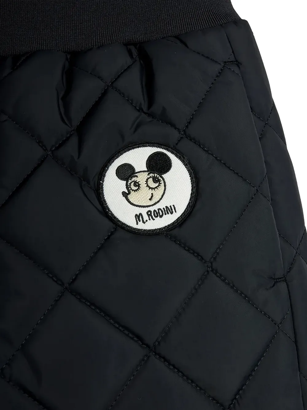 Mini Rodini Ritzratz Patch quilted track pants Zwart