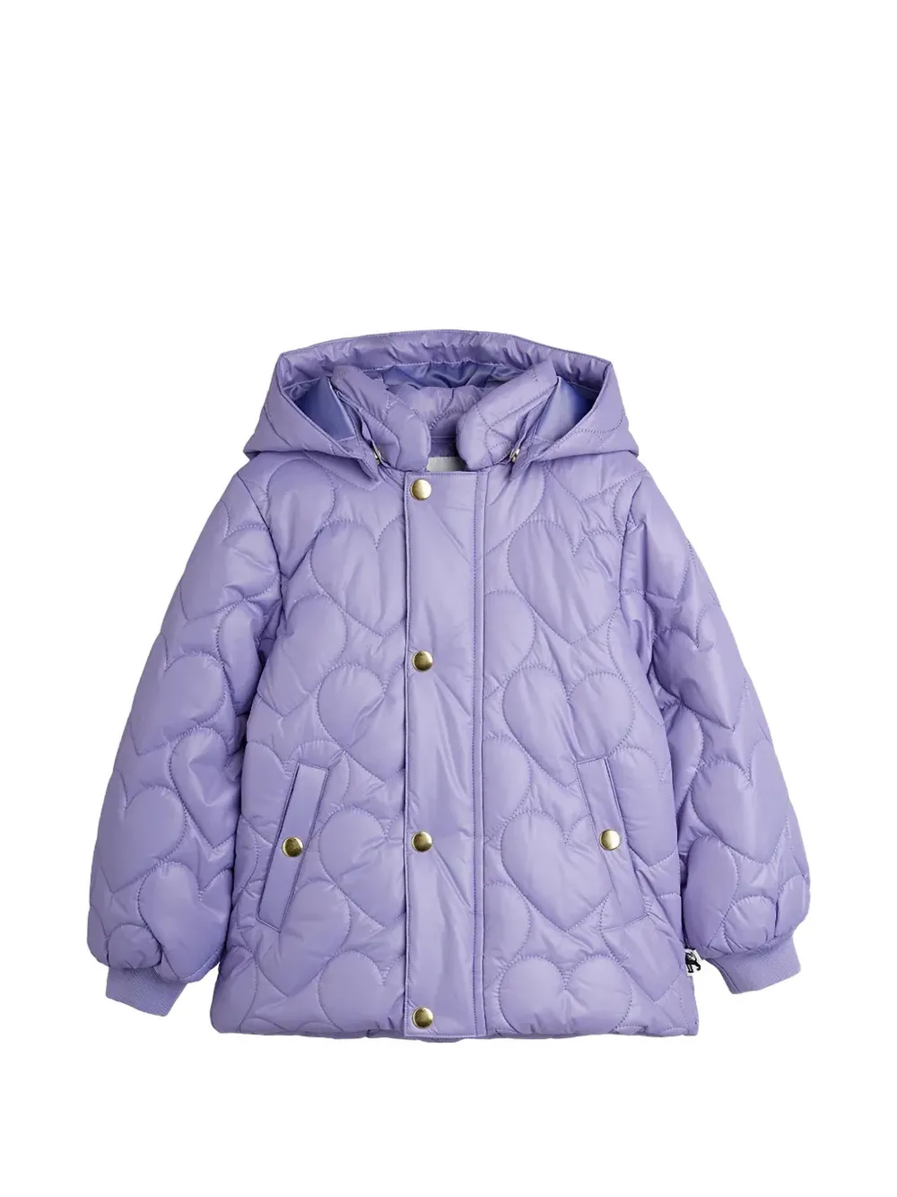 Mini Rodini Heart quilt-hooded jacket - Viola