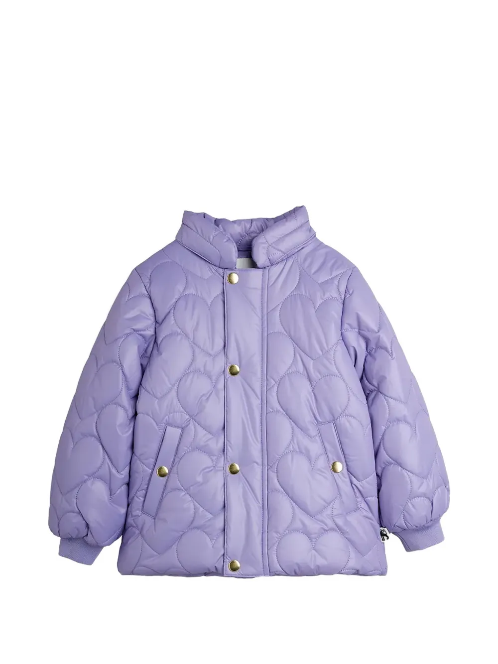 Mini Rodini Heart quilt-hooded jacket Paars