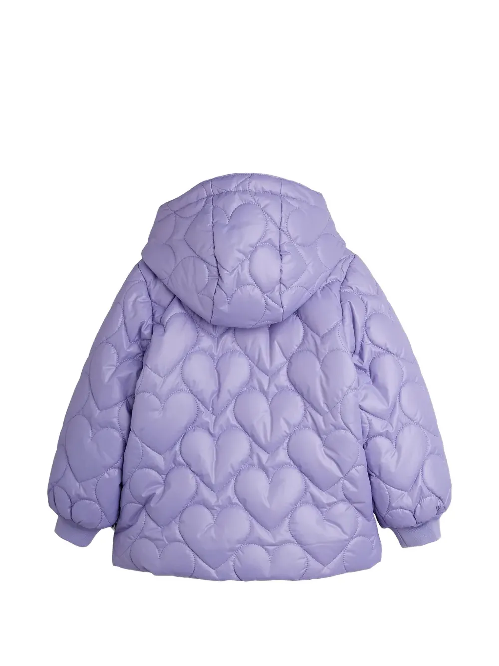 Mini Rodini Heart quilt-hooded jacket Paars