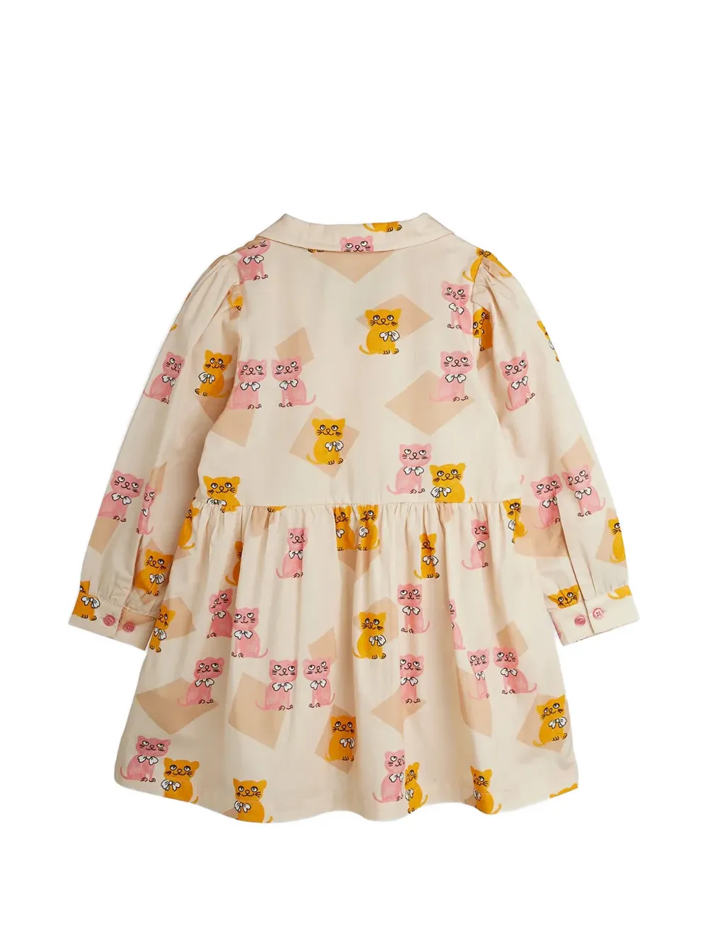 Mini Rodini Kittens long-sleeve dress Beige