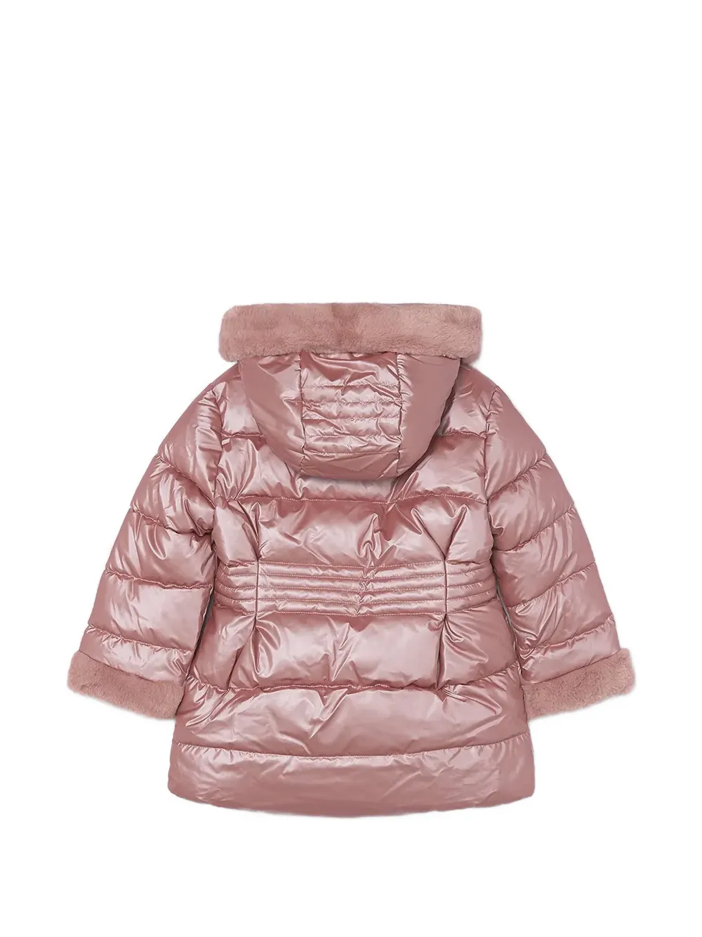 Mayoral faux-fur trim padded jacket Roze