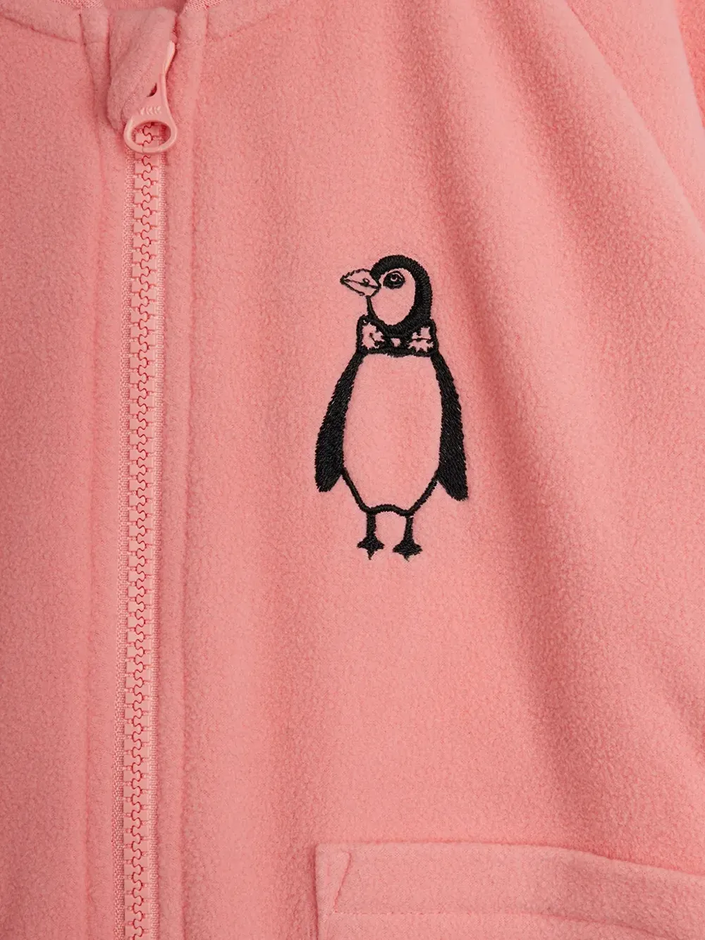 Mini Rodini Penguin microfleece zip-up jacket Roze