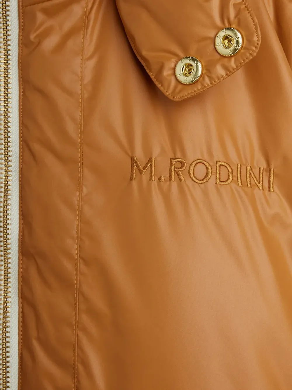 Mini Rodini M. Rodini logo-embroidered hooded padded jacket Oranje