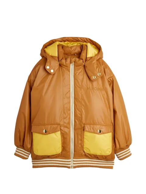 Mini Rodini M. Rodini logo-embroidered hooded padded jacket