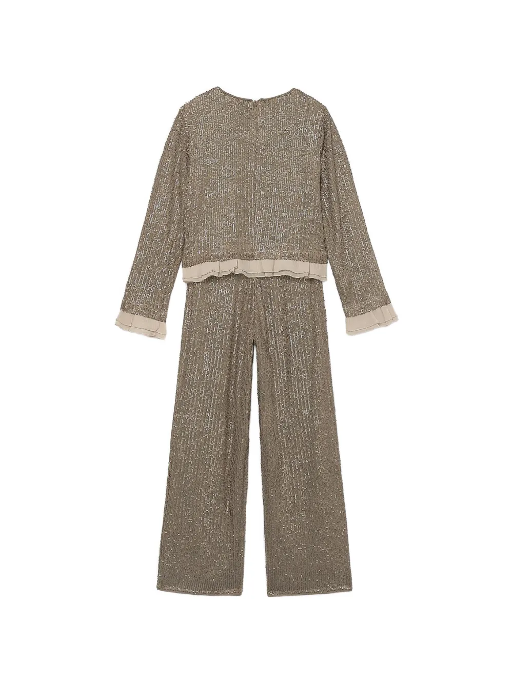 Mayoral Jumpsuit verfraaid met pailletten en ruches Bruin