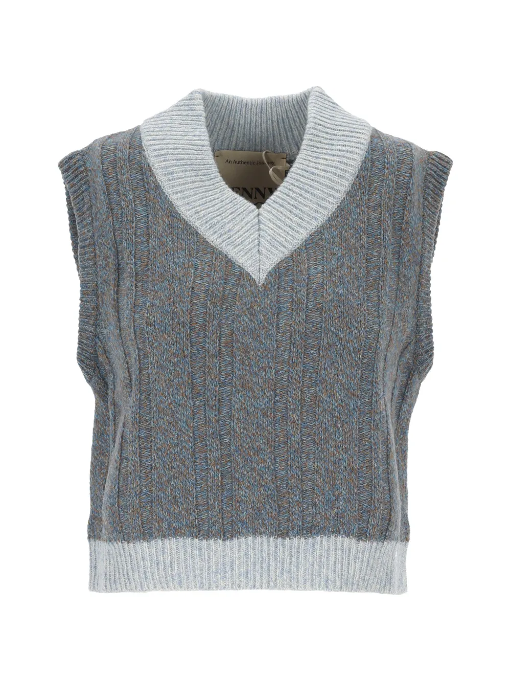 Pennyblack Cable-knit V-neck Sweater In Gray