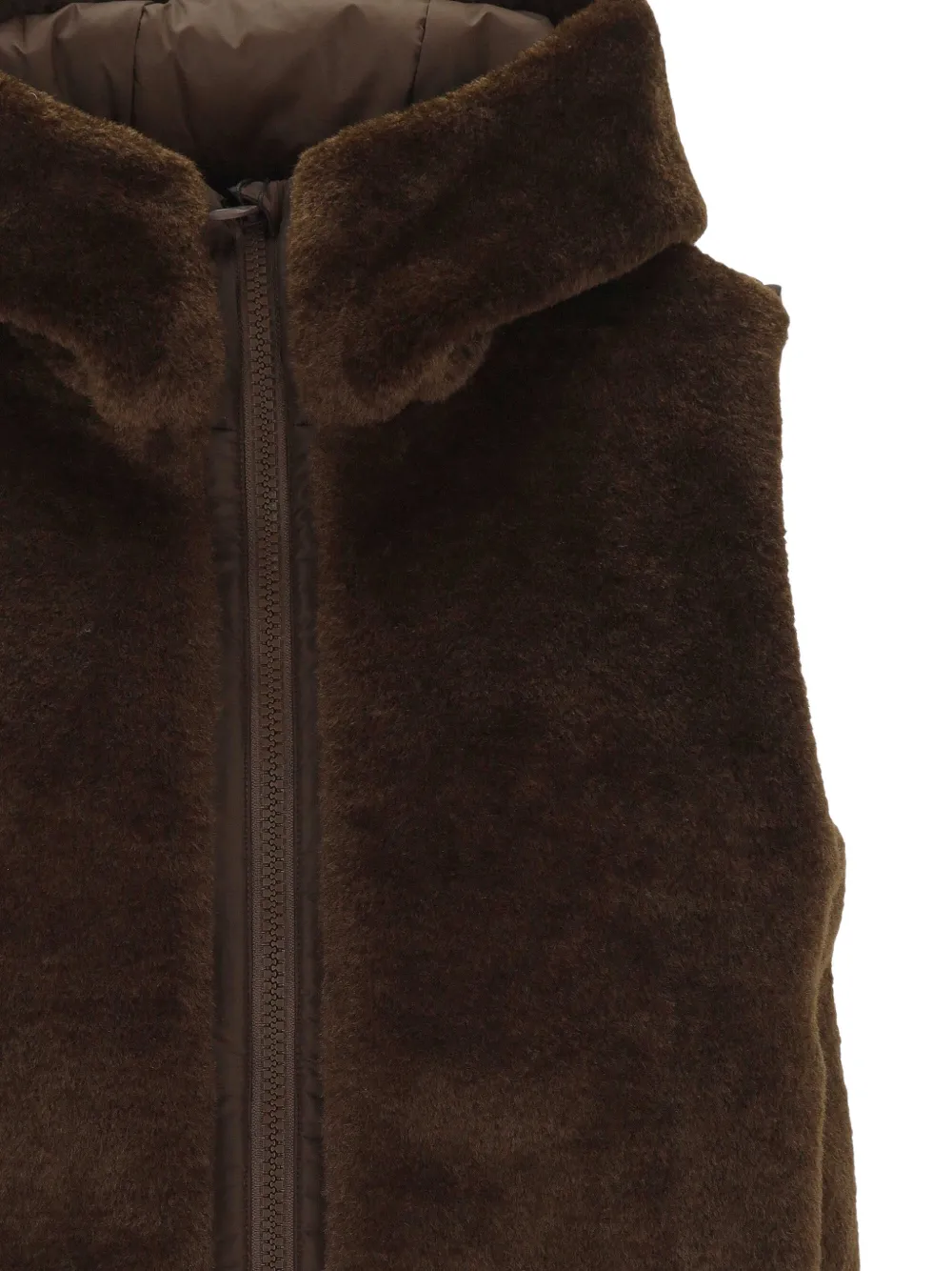 Save The Duck hooded faux-fur gilet Bruin