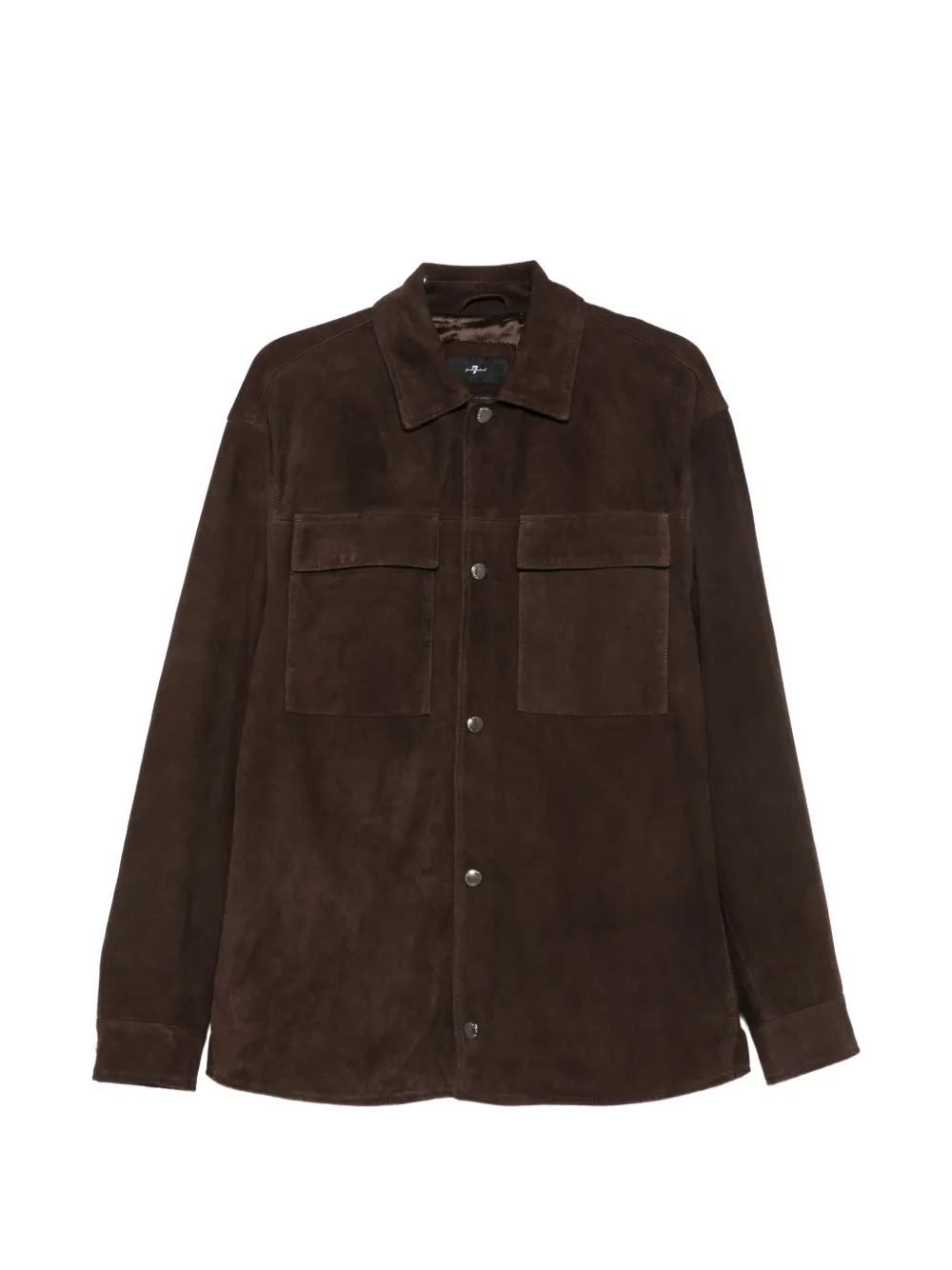 7 For All Mankind suede flap-pocket shirt