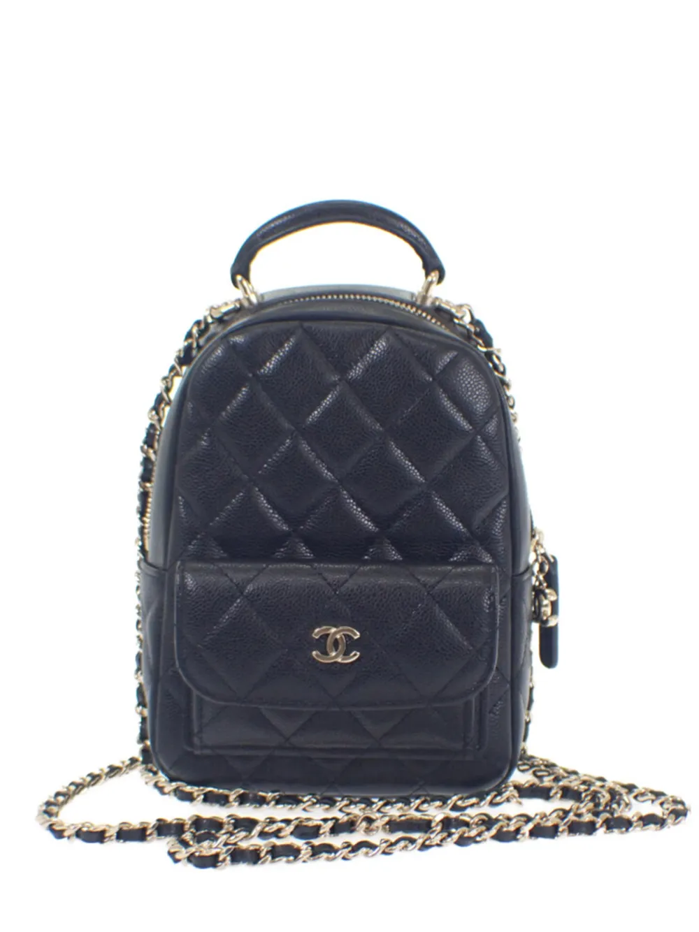 CHANEL Pre-Owned 2021-2026 Mini CC Quilted Caviar backpack - Nero