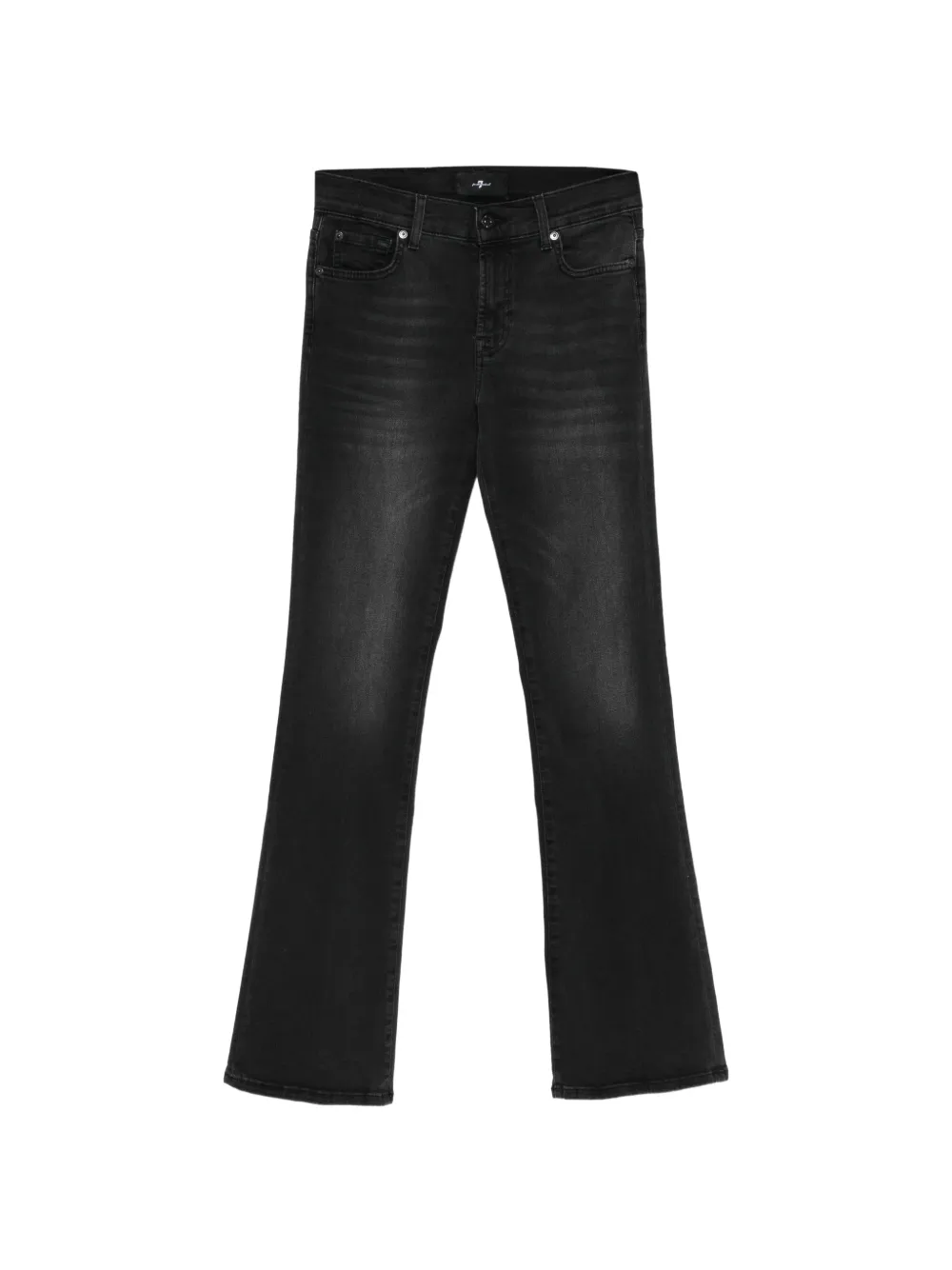 7 For All Mankind Ausgeblichene Schlagjeans - Schwarz