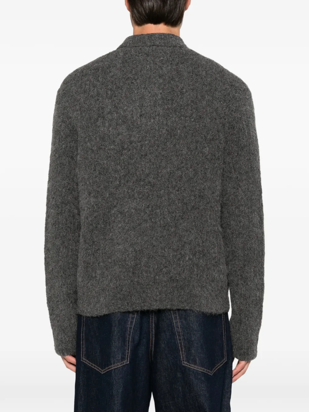 SAMSOE Vest met rits en kraag Grijs