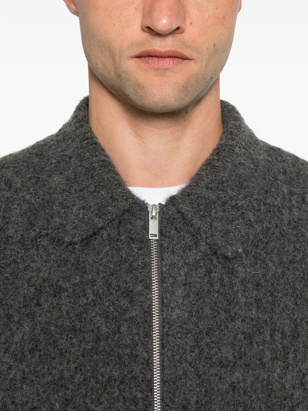 SAMSOE Vest met rits en kraag Grijs