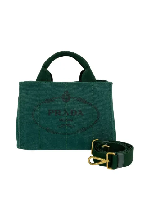 Prada Pre-Owned 2013-2026 kleine Canapa Satchel-Tasche aus Canvas