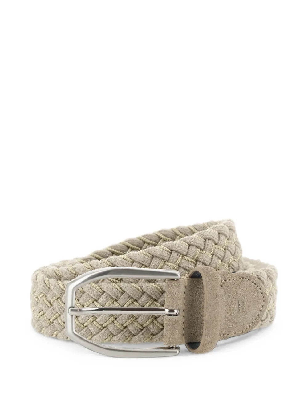 Boggi Milano woven stretch wool blend belt - Toni neutri