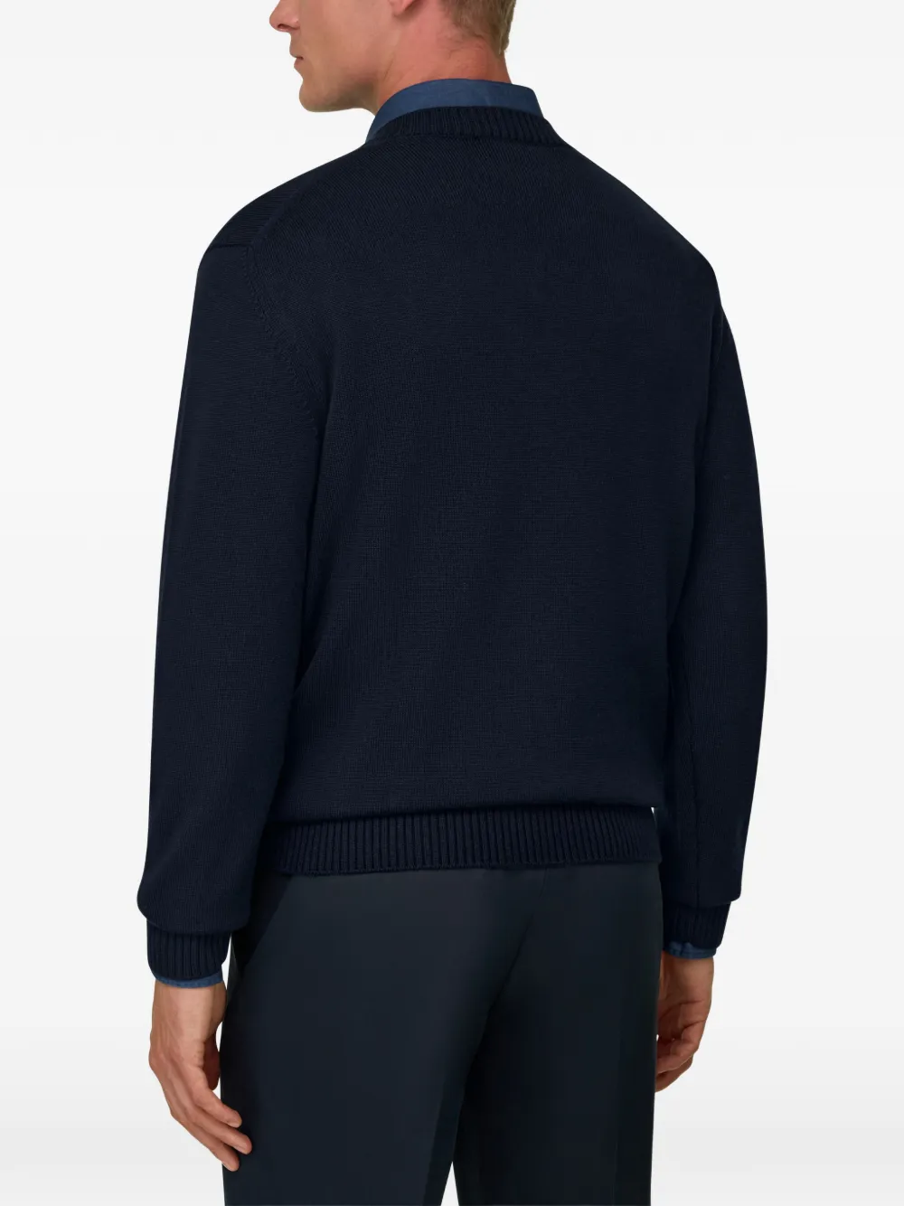 Boggi Milano Trui van merinowol met V-hals Blauw