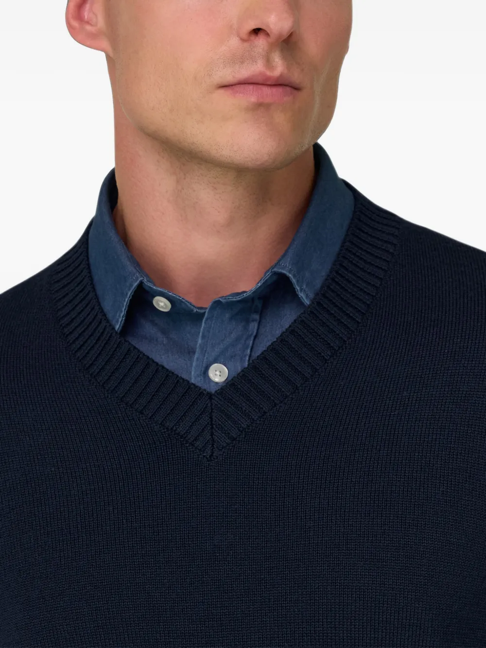 Boggi Milano Trui van merinowol met V-hals Blauw