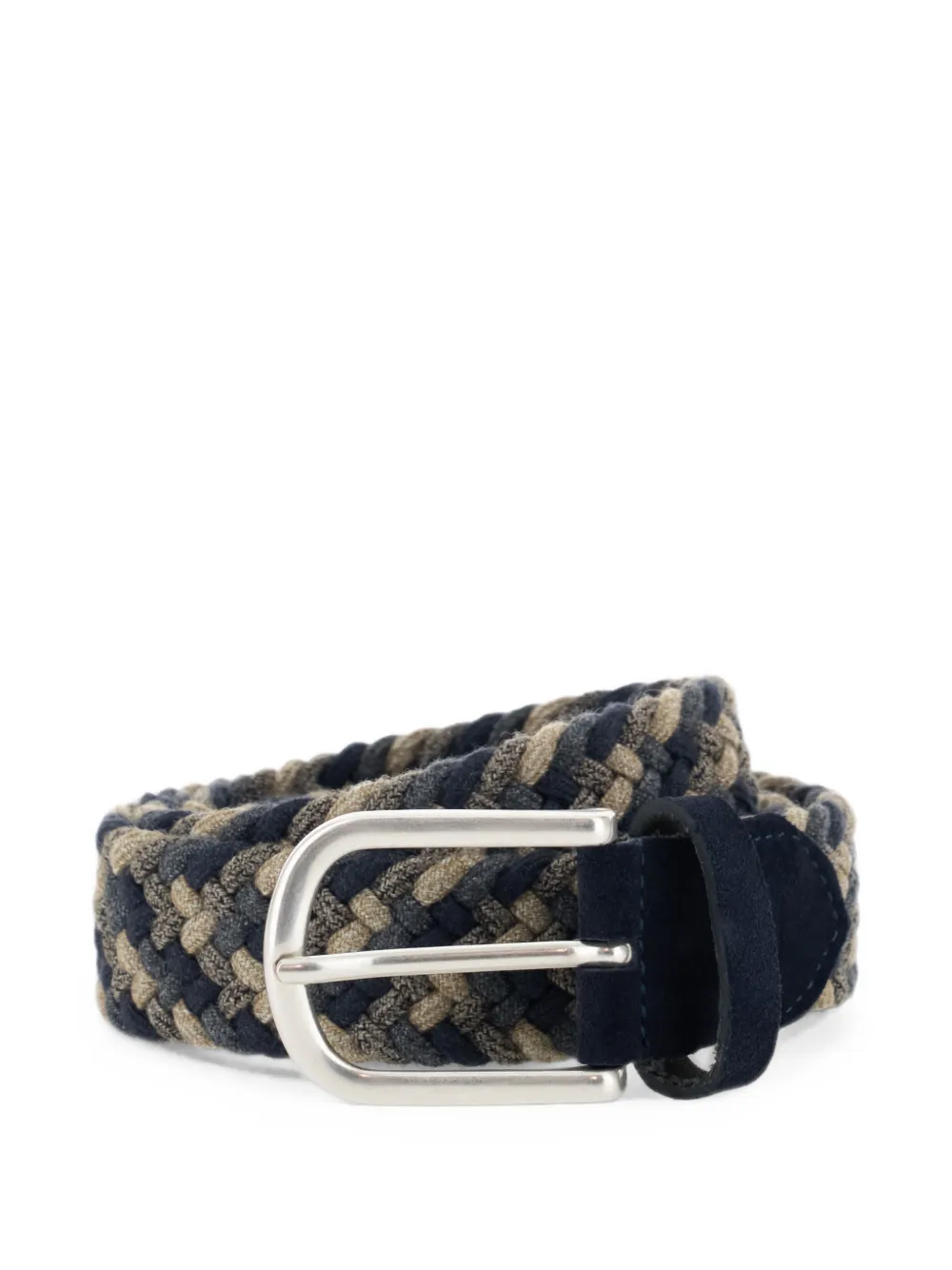 Boggi Milano woven stretch wool blend belt - Blu