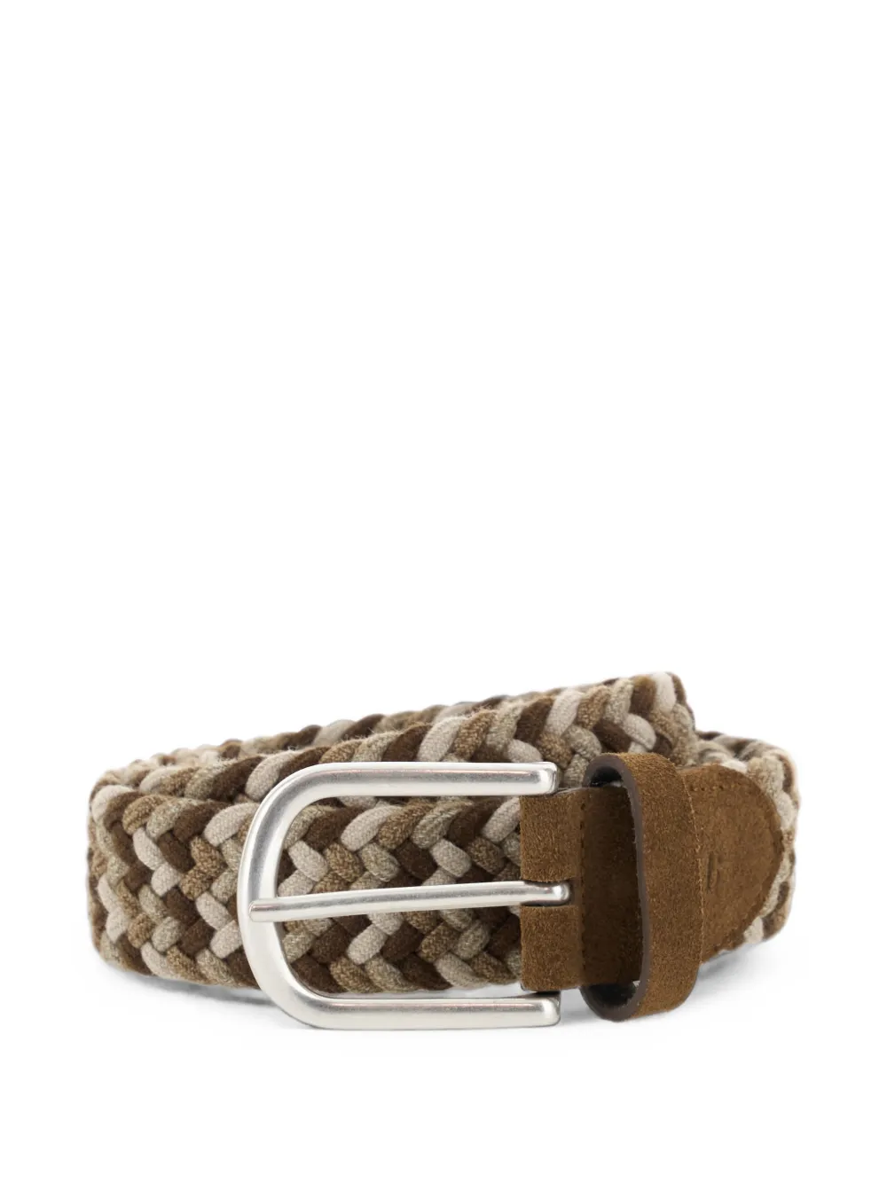 Boggi Milano woven stretch wool blend belt - Marrone