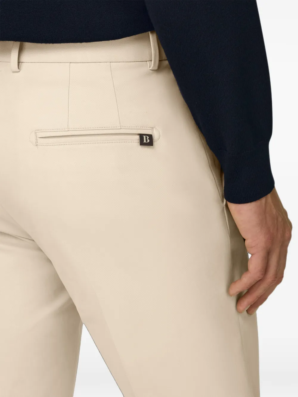 Boggi Milano Broek van stretchkatoen en Tencel -modal Beige