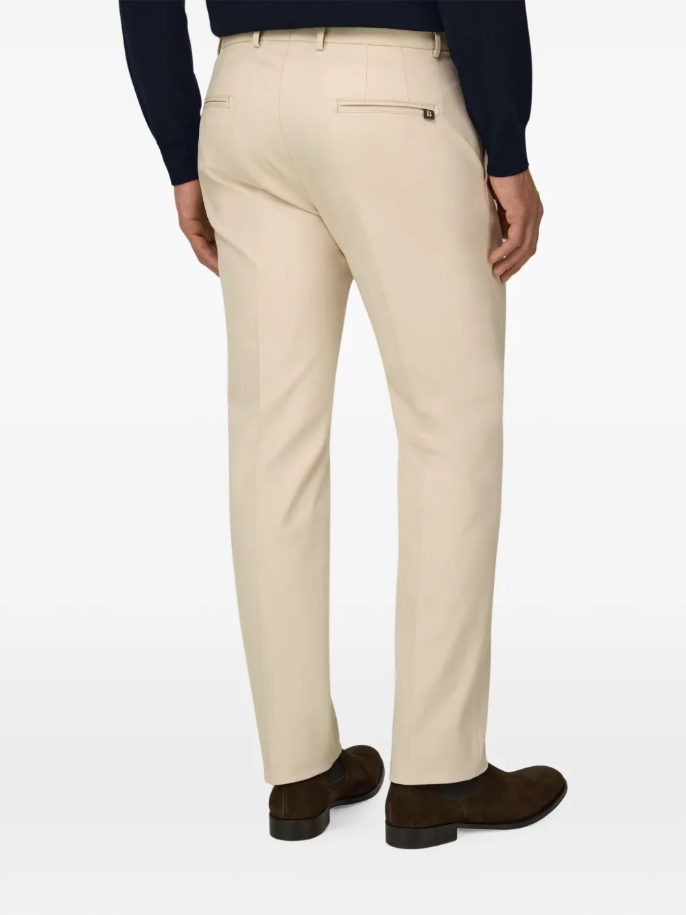 Boggi Milano Broek van stretchkatoen en Tencel -modal Beige