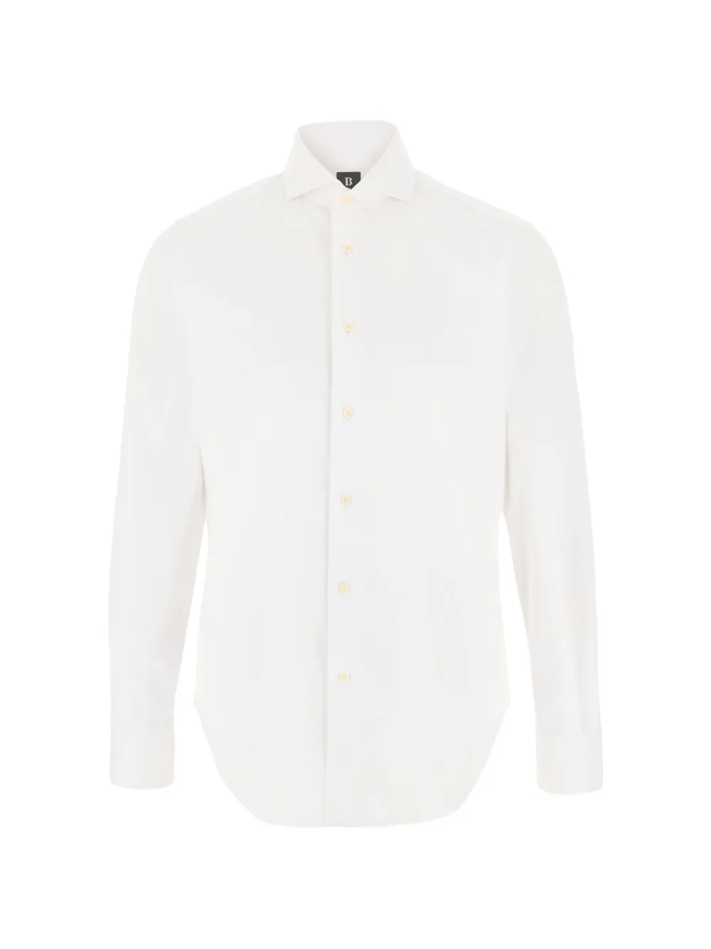 Boggi Milano shirt in cotton nylon stretch dobby slim fit - Bianco