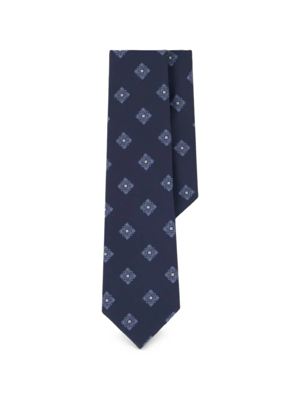 Boggi Milano tie jacquard macro medallion-pattern in silk - Blu