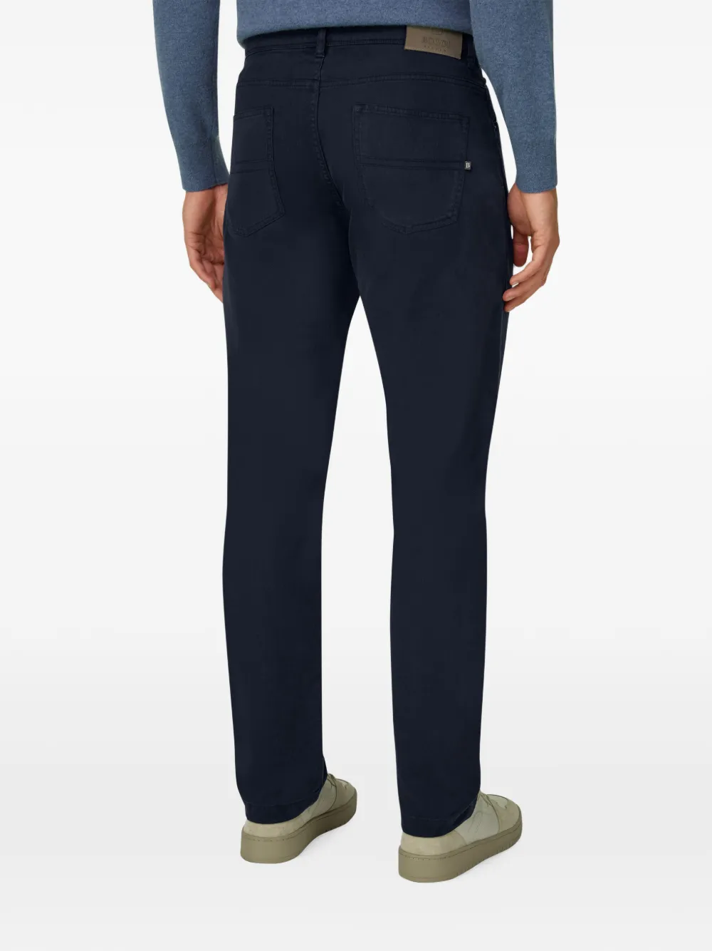 Boggi Milano Jeans van stretch katoenen tencel Blauw
