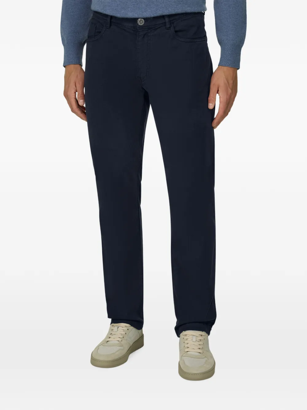 Boggi Milano Jeans van stretch katoenen tencel Blauw