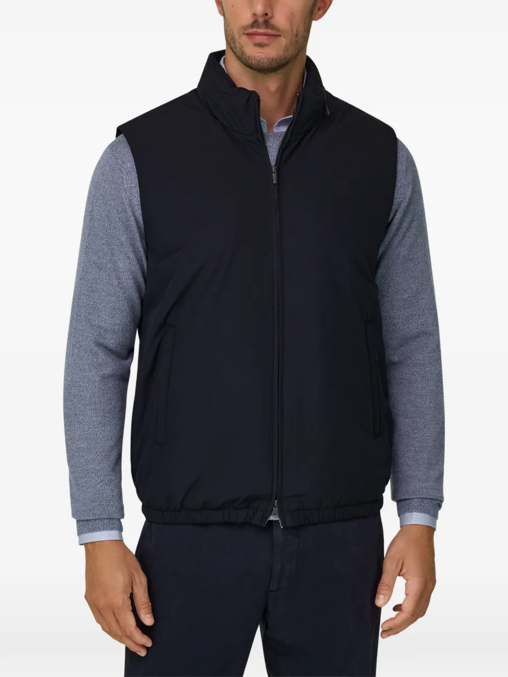 Boggi Milano Bodywarmer van technische stof Blauw