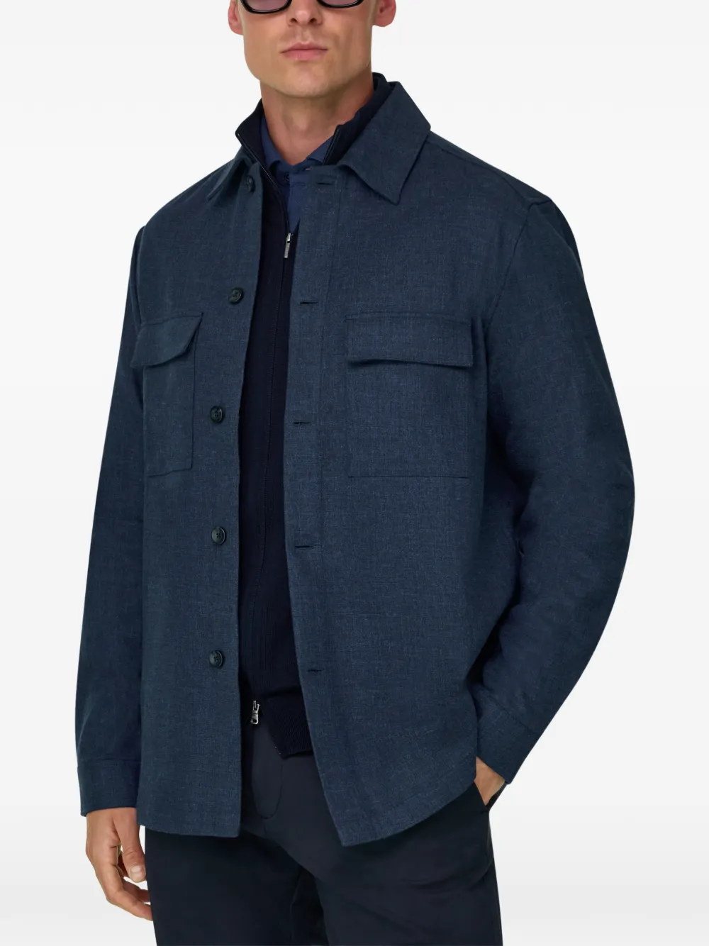 Boggi Milano Denim shirtjack Blauw