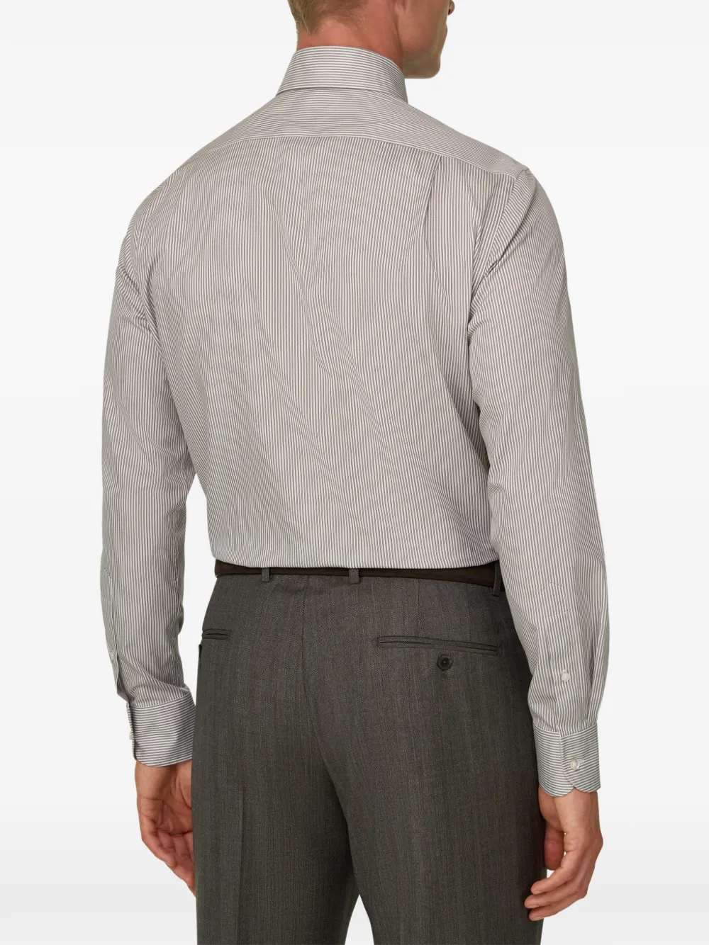 Boggi Milano Gestreept overhemd met regular-fit Wit