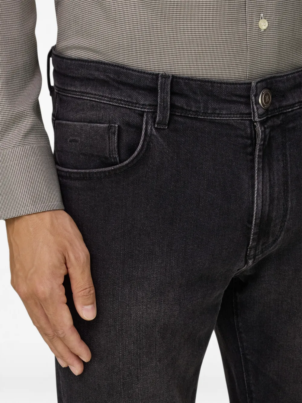 Boggi Milano Jeans van stretch denim Zwart