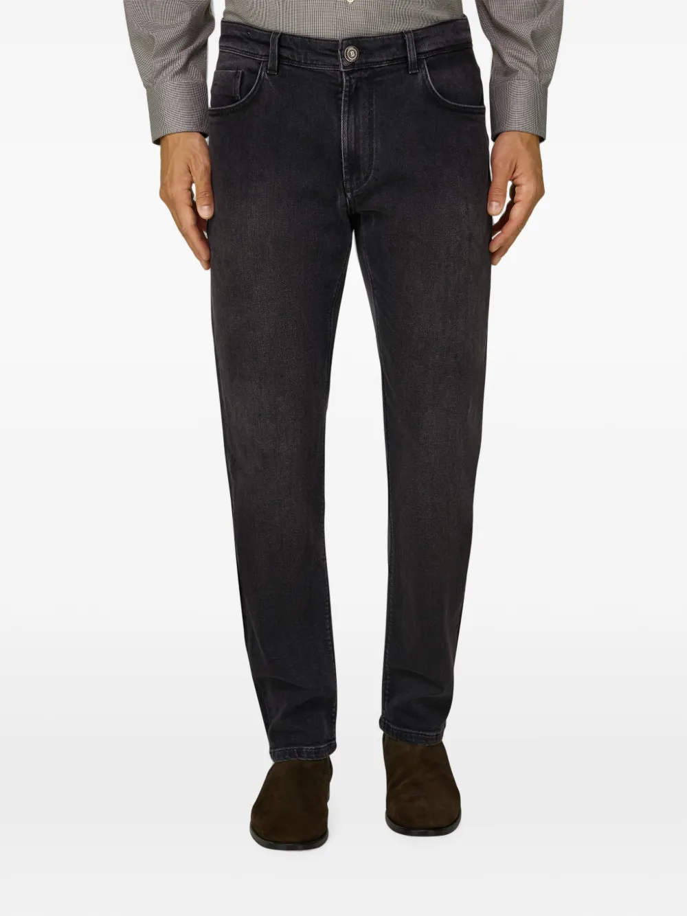 Boggi Milano Jeans van stretch denim Zwart