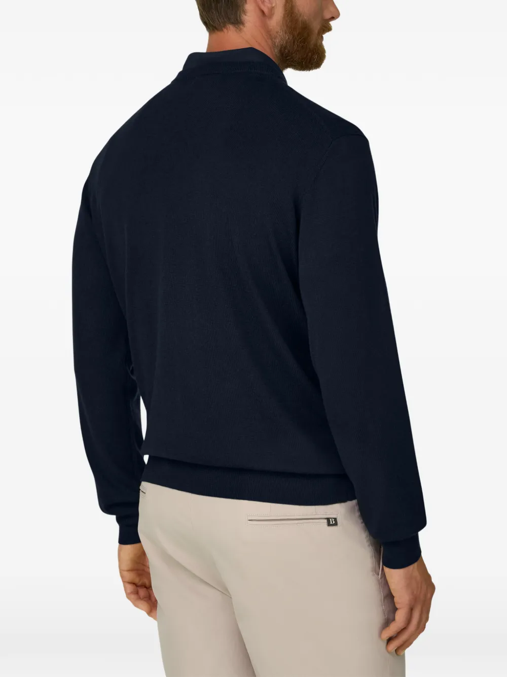 Boggi Milano Trui van merinowol met ronde hals Blauw