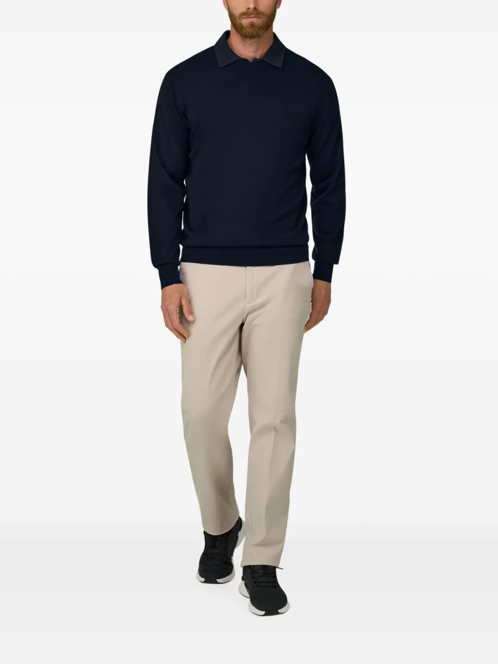 Boggi Milano Trui van merinowol met ronde hals Blauw