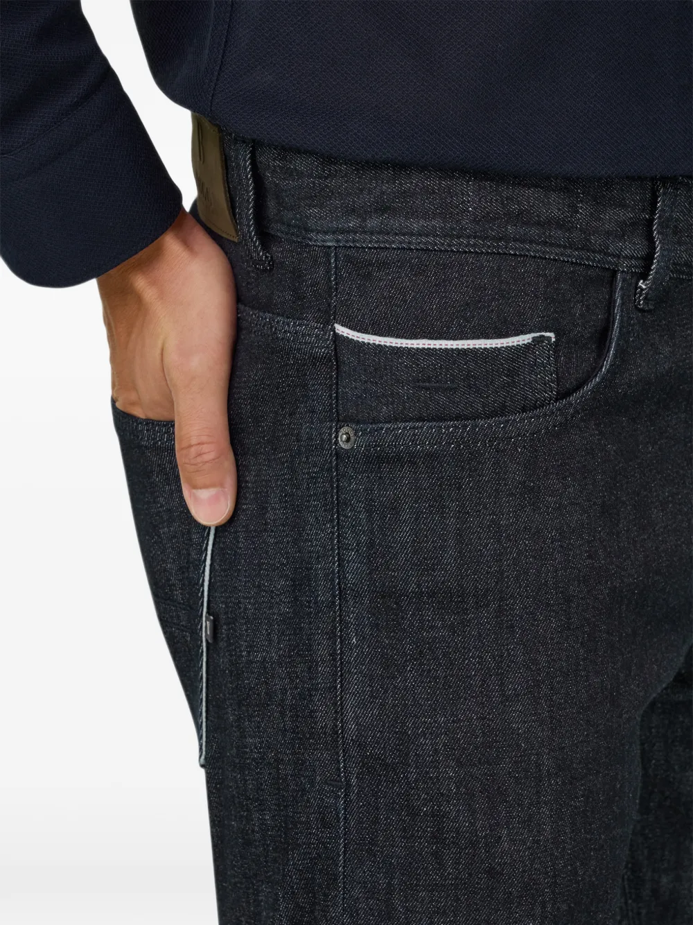 Boggi Milano Jeans van selvedge katoenen denim Blauw