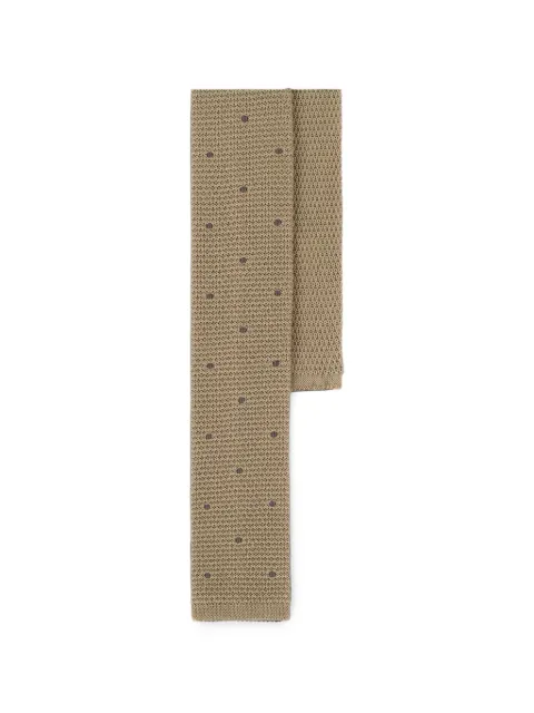 Boggi Milano tie in knitted fabric with polka dot motif in silk
