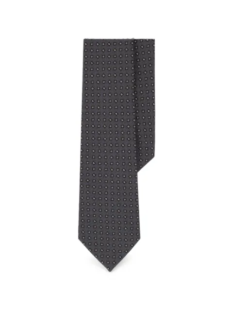 Boggi Milano tie jacquard micro patterned silk